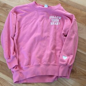 Old Navy Pink Sweatshirt with Heart and Text